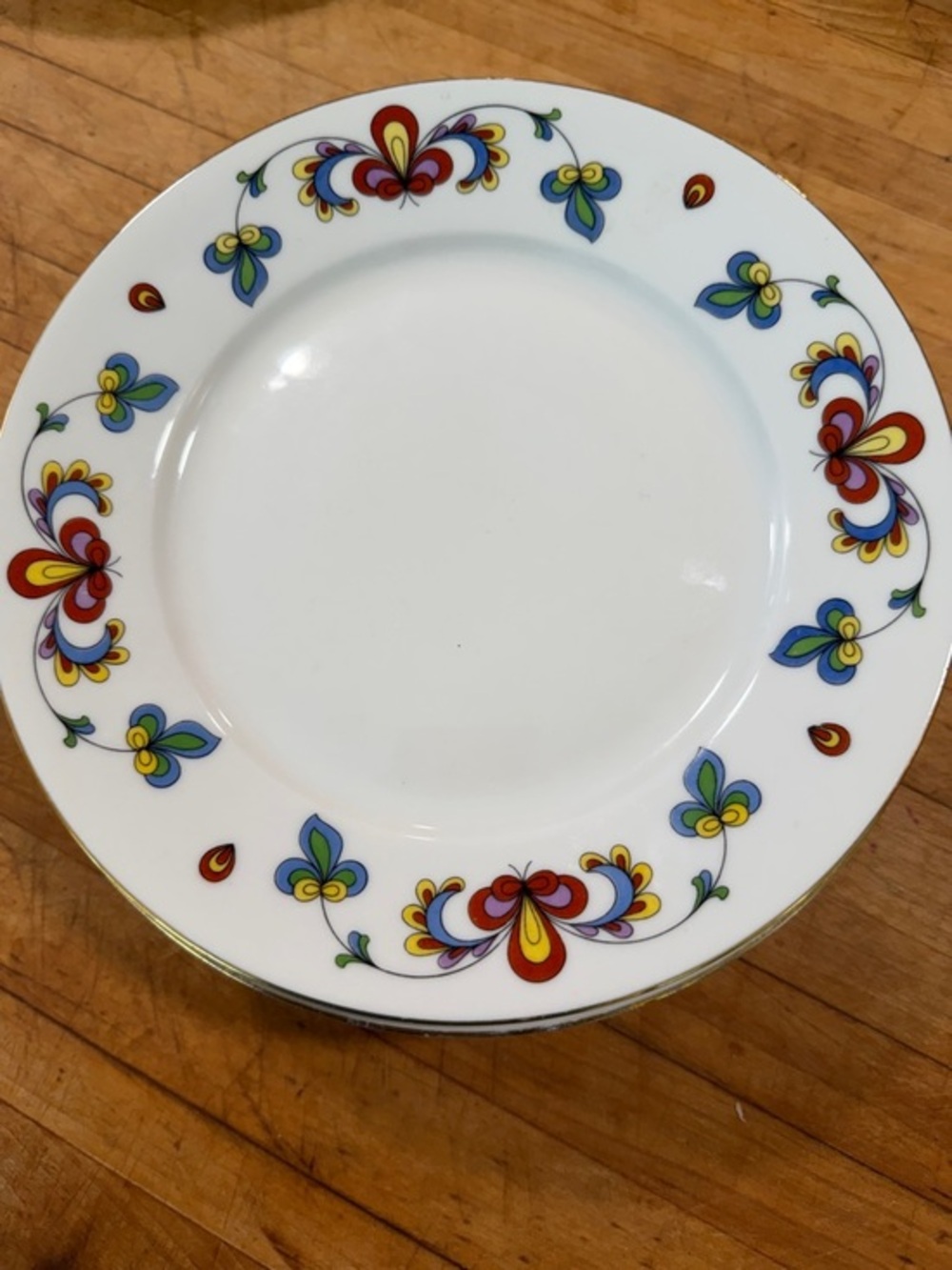 Rare MCM 1965 Porsgrund Farmers Rose Luncheon/Dessert Plate 8 1/2 ” Norway